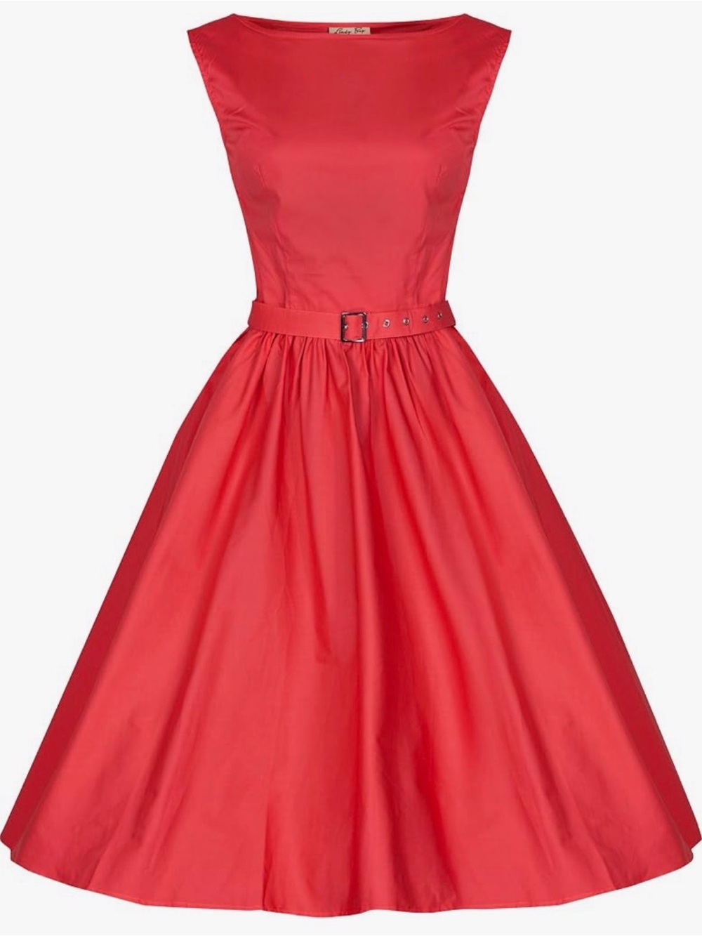Lindy Bop Audrey Pink Red Vintage Swing Dress Retro 1950s NWOT Rockabilly Large